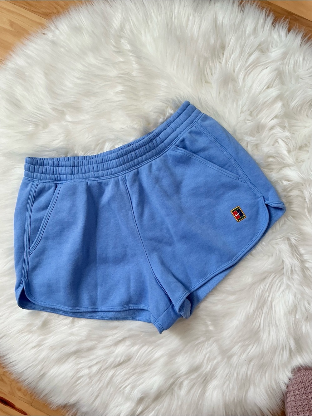 Nike Sky Blue Women's Fleece Lined Lounge Athletic Shorts Size Large